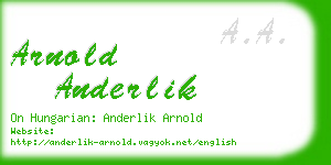 arnold anderlik business card